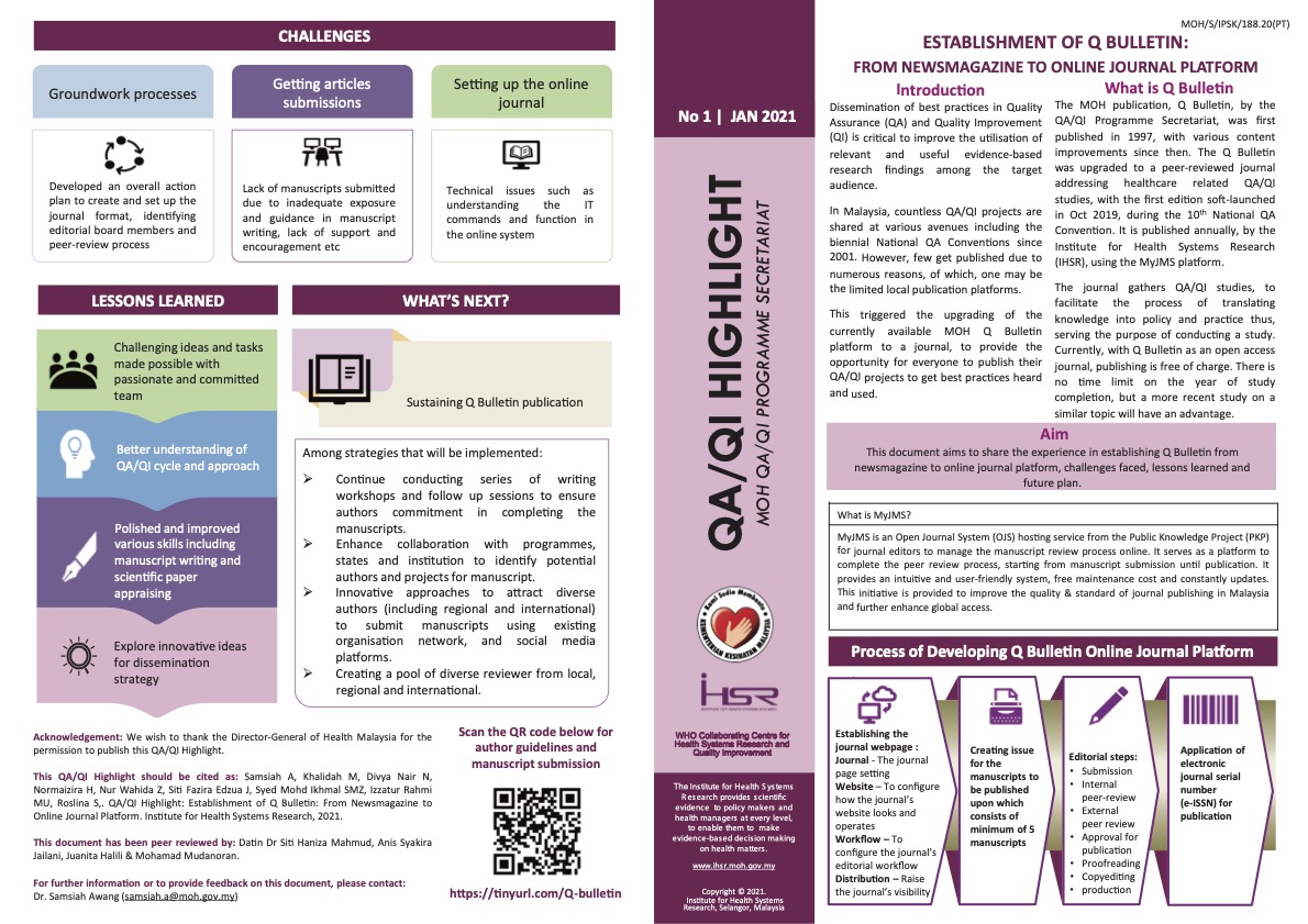 QA QI Highlight Establishment of Q Bulletin